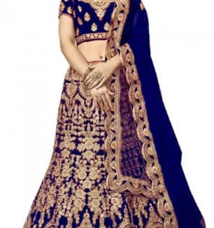 Women's Taffeta Satin Lehenga Choli With Net Dupatta