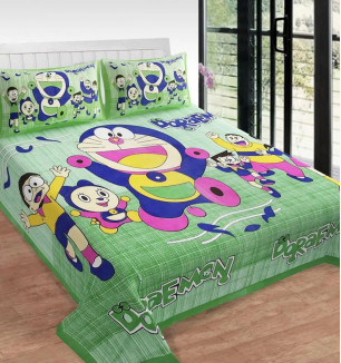 JAIPURI Cotton Printed Double Bedsheet With 2 Pillow Cover