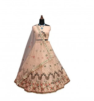 SHOPCLASS Lehenga Style Women's Net Semi Stitched Lehenga Choli (festival Special Lehenga Choli_Free Size) (FENTA)