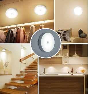 LED Light Body Motion Sensor Light For Home Auto On/Off , Rechargeable Body Motion Sensor LED Light Bulb - White