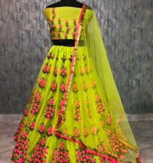 Flower Embroidered Lehenga Choli