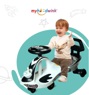 Myhoodwink Frogy Magic Car Swing Car | Baby Car | Kids Car | Toy Car | Push Car | Ride On Car With Music With Backrest For Kids