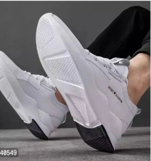 White Mesh Casual Sneakers Shoes For Men