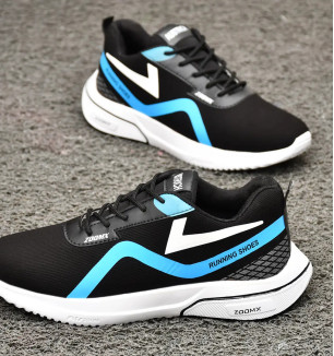 Stylish Black Rubber Sports Shoes For Men