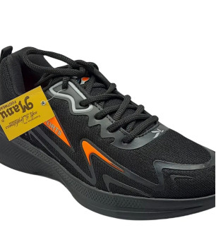 Comfortable Black Synthetic Sports Shoes For Men