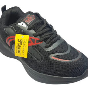 Comfortable Black Synthetic Sports Shoes For Men