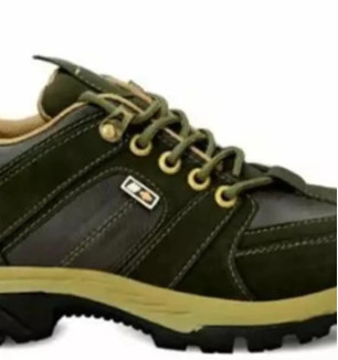 Stylish Green Synthetic Leather Self Design Sports Shoes For Men