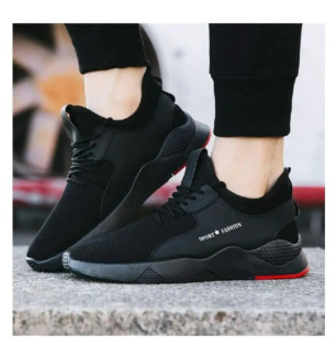 Black Outdoor Casual Sneakers For Men