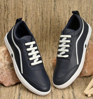 Stylish PVC Solid Sneakers For Men