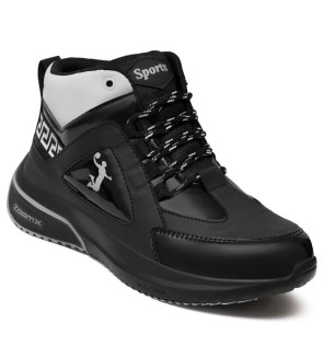 Figor Mens Black Mesh Lace-Ups Jordan Shoes