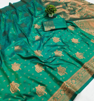 Womens Cotton Silk Saree With Blouse Piece