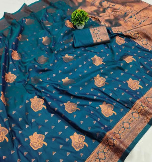 Womens Cotton Silk Saree With Blouse Piece