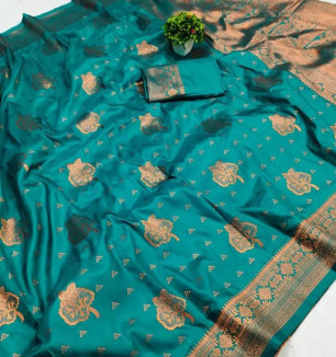 Womens Cotton Silk Saree With Blouse Piece