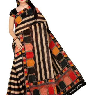 Stylish Georgette Printed Saree With Blouse Piece For Women