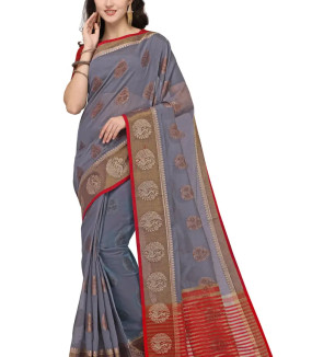 Party Wear Flint Colour Banarasi Silk Madhubani Work Festival Saree