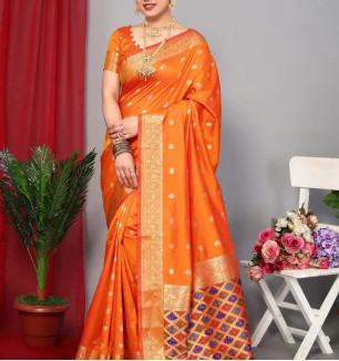 Designer Paithani Silk Saree With Running Blouse