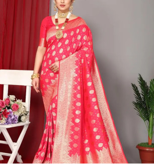 Soft Banarasi Silk Saree Silk Saree With Running Blouse