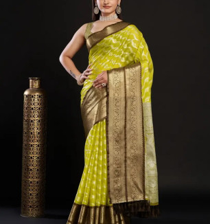 Designer Kanjivaram Silk Saree With Running Blouse