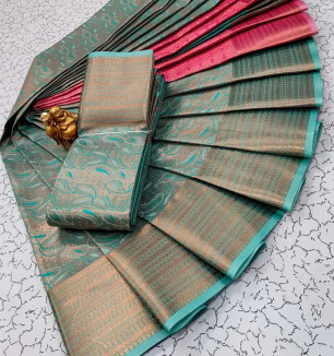 Classic Art Silk Jacquard Saree With Blouse Piece