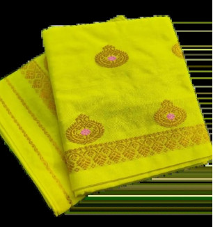 Stylish Tussar Silk Yellow Saree With Blouse Piece