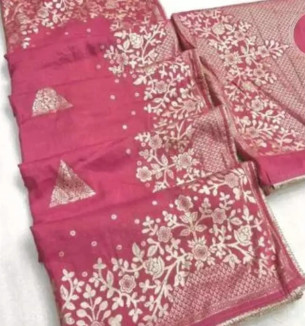 Chanderi Cotton Woven Design Lace Border Sarees With Blouse Piece