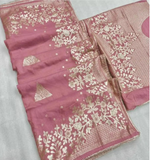 Chanderi Cotton Woven Design Lace Border Sarees With Blouse Piece