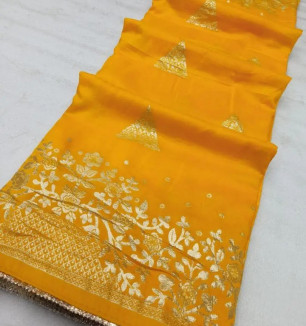 Chanderi Cotton Woven Design Lace Border Sarees With Blouse Piece