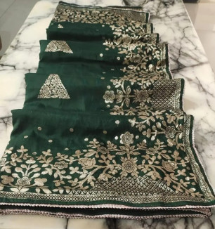 Chanderi Cotton Woven Design Lace Border Sarees With Blouse Piece