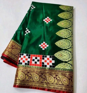 Banarasi Satin Silk Sare With Full Pasapalli Embroidery Work