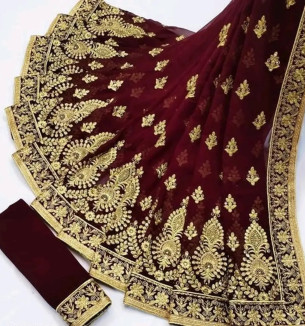 Embroidered Beautiful Georgette Saree