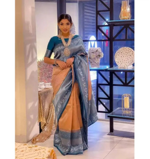 Beautiful Art Silk Saree With Blouse Piece For Women