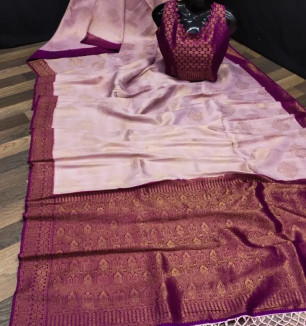 Fancy Banarasi Silk Saree With Blouse Piece For Women