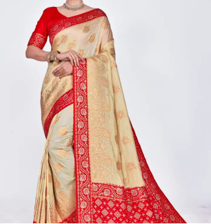 Beautiful  Polyester  Jacquard Saree With Blouse Piece For Women