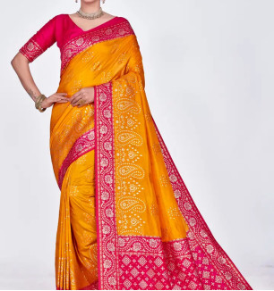 Beautiful  Polyester  Jacquard Saree With Blouse Piece For Women