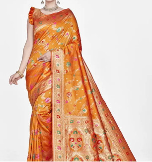 Beautiful  Art Silk  Jacquard Saree With Blouse Piece For Women