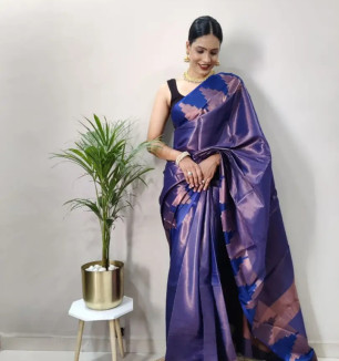 Beautiful Art Silk Saree With Blouse Piece For Women