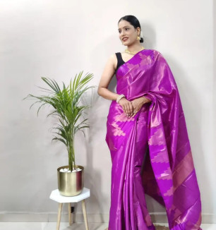 Beautiful Art Silk Saree With Blouse Piece For Women