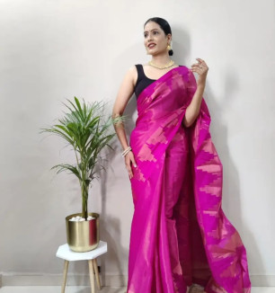 Beautiful Art Silk Saree With Blouse Piece For Women