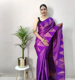 Beautiful Art Silk Saree With Blouse Piece For Women