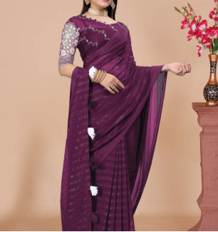 Elegant Georgette Saree With Blouse Piece