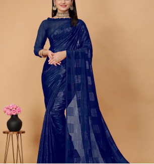 Elegant Georgette Saree With Blouse Piece