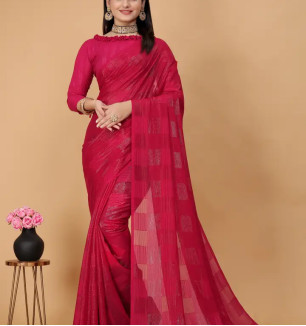 Elegant Georgette Saree With Blouse Piece