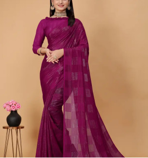 Elegant Georgette Saree With Blouse Piece