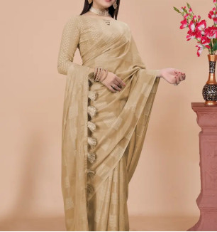 Elegant Georgette Saree With Blouse Piece