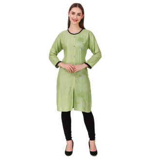 Stylish Pink Cotton Stitched Kurta For Women