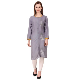 Stylish Red Cotton Stitched Kurta For Women