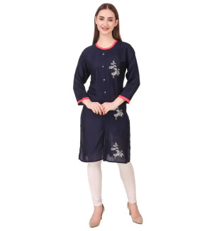 Stylish White Cotton Stitched Kurta For Women