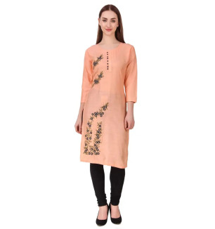 Stylish Maroon Cotton Stitched Kurta For Women