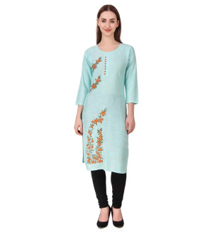 Stylish Pink Cotton Stitched Kurta For Women