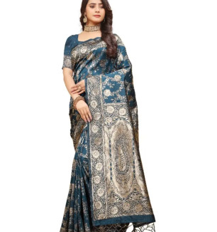 New Launched Beautiful Jacquard Saree With Blouse